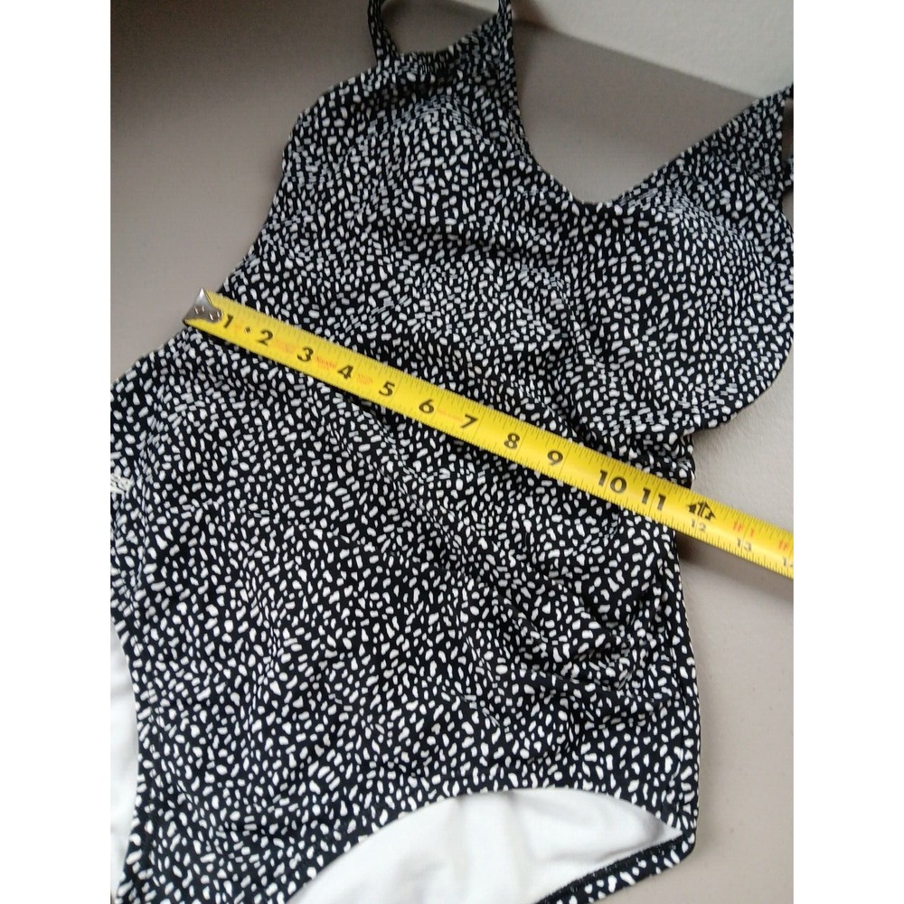 SPEEDO Women one piece bathing suit Size 8 Black White Classic Fully Lined Beach - Picture 9 of 9